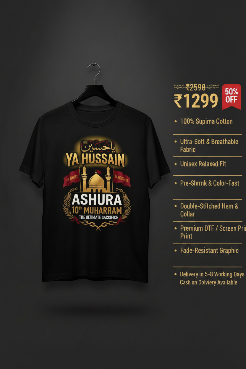 Remember Karbala Unisex T-Shirt | Ya Hussain Ashura Premium Black Tee